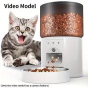 Resim Kedi otomatik mama makinesi, zamanlı dozlama sistemi, büyük kapasiteli yiyecek saklama kabı, köpek maması dağıtıcı, video ve sesli interaktif besleme, üç versiyon mevcut (yalnızca video modelde kamera fonksiyonu bulunur, kendi güç adaptörünüz gereklidir) 