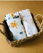 Resim 2 Adet Organik Müslin Örtü Battaniye Çok Renkli 