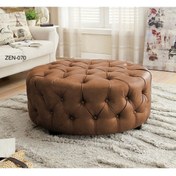 Resim EMBA LUXURY Chester 80cm Lik Kapitoneli Yuvarlak Oval Puf (benç) Orta Sehpa 