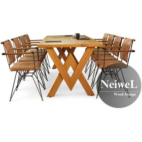 Resim Neiwel Linna Doğal Ahşap Toplantı Masası x 100 x 220 Açık Ceviz 
