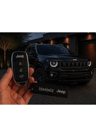 Resim İsimli Jeep Anahtarlık , Kişiye Özel - Hediyelik İsimli Jeep Araç Logolu Anahtarlık - İsimli Araba A 