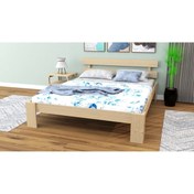 Resim MsmWood Berlin Natural Lüx Çift Kişilik Doğal Ahşap Karyola 120x200 Yatak Uyumlu 