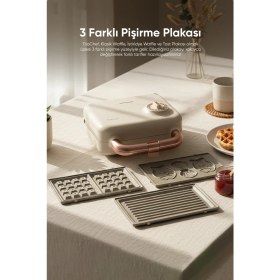 Resim Fressi Tost Ve Waffle Makinesi | Çıkarabilir Yapışmaz Plakalı | 3 Ayrı Plaka | 