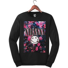Resim Nirvana Baskılı Uzun Kollu Sweat - Sweatshirt 