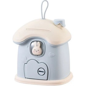 Resim Monyee Ev Dekoratif Çocukluk Tasarruf Eğitici Kilitleli Mavi Plastik Büyük Boy Banknot Ve Madeni Para Kumbarası 