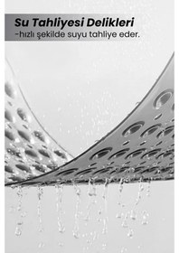 Resim Pearlette Kaydırmaz Duş&banyo Matı / Üçgen Duşakabin Ve Küvet Paspası Antrasit-gri 