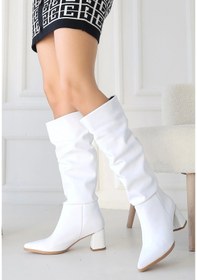 Resim Pitay Beyaz Cilt Topuklu Çizme Çok Renkli 