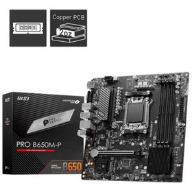 Resim MSI Pro B650m-p Ddr5 7200mhz 1xvga 1xhdmı 1xdp 2xm.2 Usb 3.2 Matx Am5 ( Amd Am5 7000 Serili Işlemci 