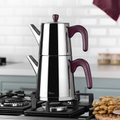 Resim Aryıldız Viole Purple Büyük Çaydanlık Takımı 