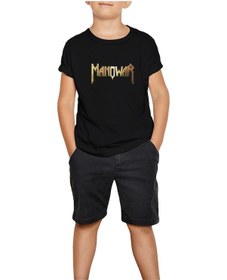 Resim Manowar Gold Siyah Çocuk Tişört Siyah 