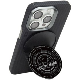 Resim Wiwu B1 Magnetik Özellikli Occupy Mars Tasarımlı Parmak Ring Stand - Siyah 