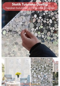 Resim Technosmart Çakıl Taşı Desenli Statik Cam Filmi 60x100 Cm Rulo Halinde Efektli 