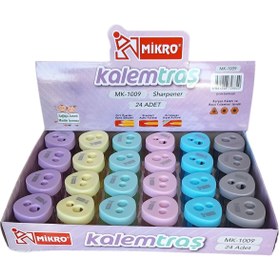 Resim Mikro Çift Delikli Üçgen Kapaklı Kalemtıraş Gri 1'li 