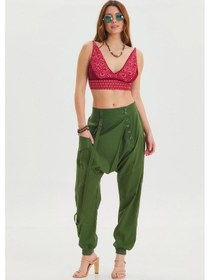 Resim Los Banditos Kruvaze Elastik Paça Kadın Şalvar Pantolon 