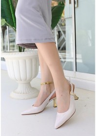 Resim Zalin Bej Rugan Topuklu Ayakkabı Çok Renkli 