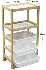 Resim Çok Amaçlı Oyuncak Dolabı 3 Sepet 2 Raf 