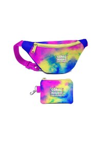 Resim Coral High Kız Çocuk Renkli Batik Desenli Bel Çantası Ve Bozuk Para Cüzdanı Set Çok Renkli 