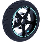 Resim Moto GP Yarış Bayraklı Nane Yeşili Jant Şeridi Sticker Çınar Extreme 