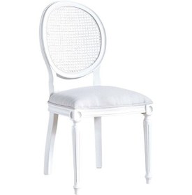 Resim Madalyon Hazeranlı Ahşap Klasik Sandalye Beyaz 