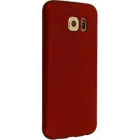 Resim Nevarium Samsung Galaxy S6 Kılıf Yumuşak Dokulu Silikon Bordo 