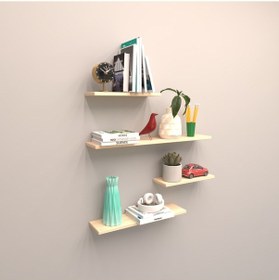 Resim Rafkestir 4 Lü Gizli Bağlantılı Raf Set ( 80 - 60 - 40 - 40 ) Akçaağaç ( Ma 