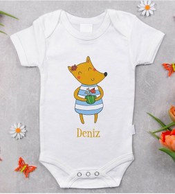 Resim Bitmeyenkartus Bk Kids Isimli Bebek Body Zıbın - Model 21 Beyaz 