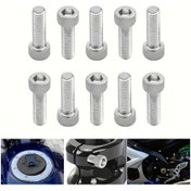 Resim Dream011 10 Adet M6 Gümüş Motor Plakası Kaporta Cıvataları Alüminyum Alyan Başlı Vida Seti 