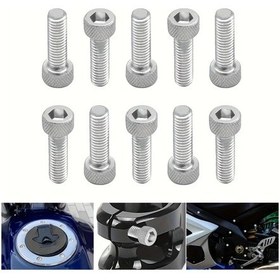 Resim Dream011 10 Adet M6 Gümüş Motor Plakası Kaporta Cıvataları Alüminyum Alyan Başlı Vida Seti 