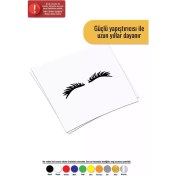 Resim Kirpik Sticker Oto Motor Laptop Duvar Folyo Sticker 30 x 12 cm 