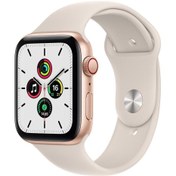 Resim Apple Watch SE GPS + Cellular 44mm Gümüş Alüminyum Kasa ve Beyaz Sport Band - Regular 