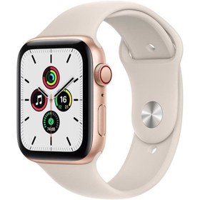 Resim Apple Watch SE GPS + Cellular 44mm Gümüş Alüminyum Kasa ve Beyaz Sport Band - Regular 