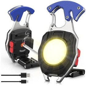 Resim Wellhise 970 Mini Şarjlı Işıldak Mıknatıslı Kapak Açacağı, Vidalama, Kesme, Çok Amaçlı Kamp Feneri Siyah - Mavi 