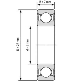 Resim 608 Zz Minyatür Rulman 8X22X7 - 50 Adet 