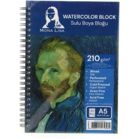 Resim MONA LİSA MİLANO SÜDOR MN26-5 MONA LISA SPİRALLİ RESİM DEFTERİ - SULU BOYA BLOĞU A5 (14.8x21cm) 210gr. 20YP. 