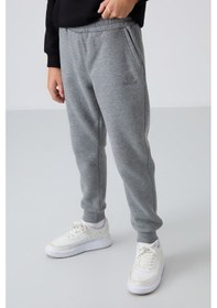 Resim Tommylife Tommy Life Gri Melanj Pamuklu Kalın İçi Tüylü Yumuşak Dokulu Standart Fit Nakışlı Erkek Çocuk Eşofman Alt - 11 Gri Melanj 