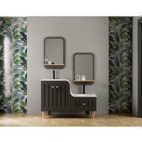 Resim Denko Ada 120 Cm Antrasit Banyo Dolabı Takımı Antrasit 