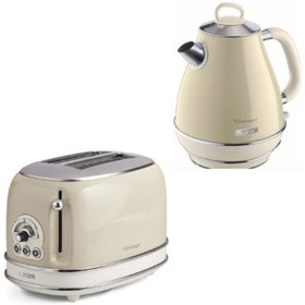 Resim Vintage Kettle Ve Ekmek Kızartma Makinesi Bej 