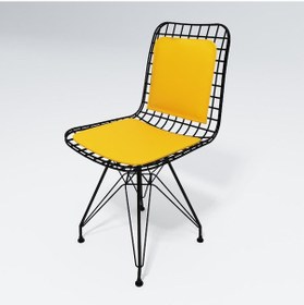 Resim Knsz kafes tel sandalyesi 4 lü mazlum syhsrı sırt minderli ofis cafe bahçe mutfak 