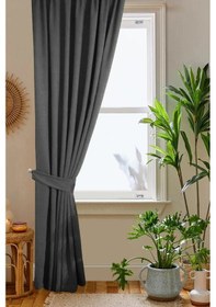 Resim Home Color Home Antrasit Gri Petek Kadife Dokulu Fon Perde Düz Dikişli Ekstrafor Büzgü 1.sınıf Kalite Diğer 