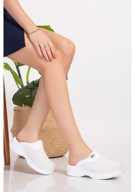 Resim Beyaz Klasik Ortopedik Sabo Terlik 201 / 101 Beyaz Çok Renkli 