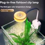 Resim Küçük LED Akvaryum Klips Işık - Pil ile Çalışan, Süs Balık Tankı Lambası, Balık Tankı Tamamlayıcı Aydınlatma için Uygun, Üç Işık Modu Anahtarı, Yumuşak Işık, Ayarlanabilir Parlaklık, Çok Sıcak 