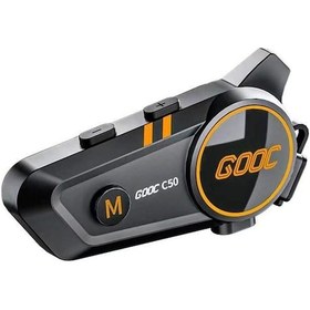 Resim Gooc C50 Motosiklet Intercom IP67 1500 Mah Rgb Işıklı Kask Bluetooth Kulaklık 