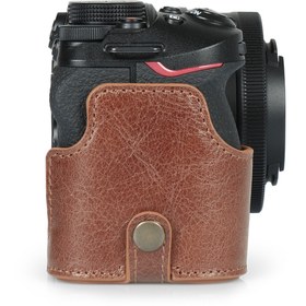 Resim MegaGear Gerçek Deri Nikon Z30 Ile Uyumlu Yarım Kamera Kılıfı 