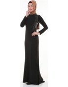 Resim Nidya Moda Büyük Beden Elbise-4048Ps Siyah 