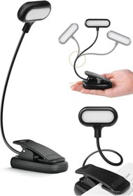 Resim STOREMAX Ledli Klipsli Mini Kitap Okuma Lambası Mandallı Pille Çalışan Işık Masa Lambası Kitap Okuma Işığı 1 
