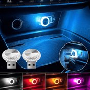 Resim 2 Adet Araç USB Ortam Aydınlatması, Mini Boyutlu LED Dekoratif Lambalar, Ev ve Otomobil İç Aksesuarları 