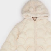 Resim Defacto Kız Bebek Rüzgar Geçirmez Su Geçirmez Kapüşonlu Kapitoneli Fermuarlı Mont E7951a525auer37 Ekru 