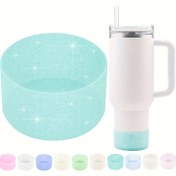 Resim 1 adet Silikon Simli Bardak Kılıfı, 20-40oz Su Bardakları ve 12-24oz Hydroflask Su Şişeleri ile Uyumlu, Simli Bardak Alt Kılıfı, Alt Boyutu 7.19-7.49cm olan Daha Fazla Şişe/Su Bardağı için Uygun 