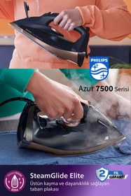 Resim Philips 7500 Serisi Azur Buharlı Ütü 3200W-SteamGlide Elite: En iyi kayma performansı sunar 
