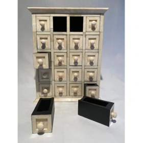 Resim Suav Dekoratif Sedef Işi 20 Gözlü Mücevher Dolabı 